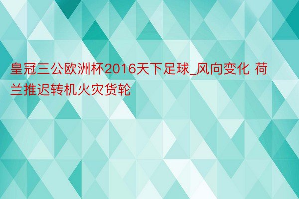 皇冠三公欧洲杯2016天下足球_风向变化 荷兰推迟转机火灾货轮